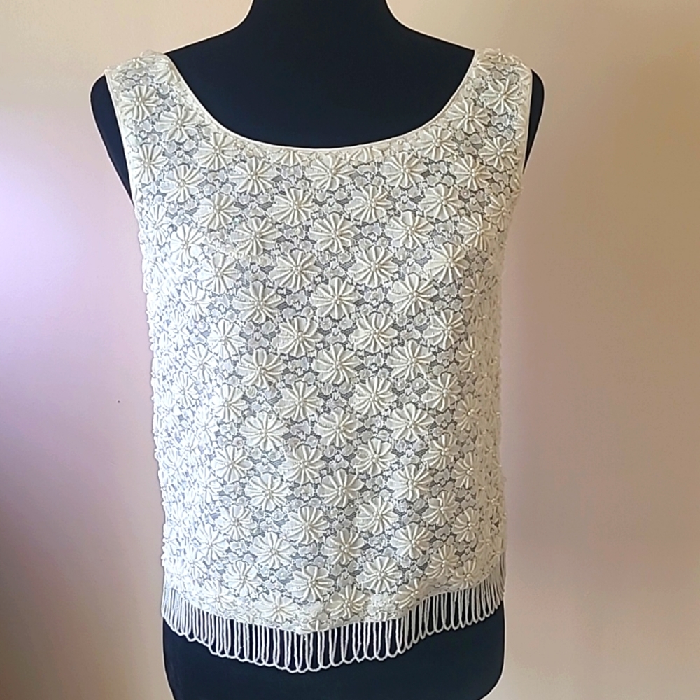 TheEverllitCo. Cashmere Angora beaded tank size 36 - Picture 1 of 11